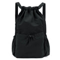Lightweight Waterproof Drawstring Backpack – Sports & School Drawstring Backpack Babs Black