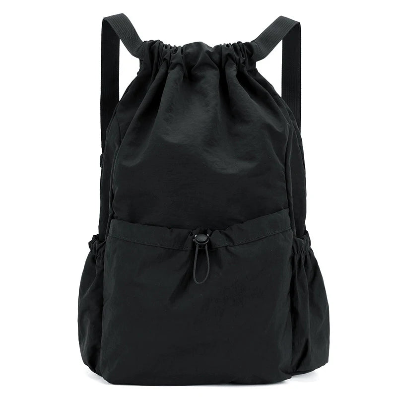 Lightweight Waterproof Drawstring Backpack – Sports & School Drawstring Backpack Babs Black