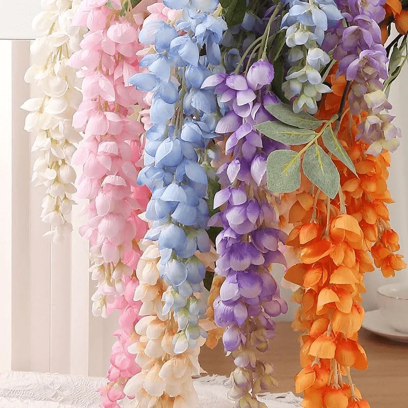 120cm Artificial Wisteria Garland – 5-Fork Hanging Vine Decor Artificial Flower Garland Babs