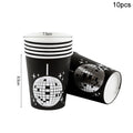 Disco Party Disposable Tableware Set – Silver Ball Plates & Cups Disposable Party Tableware Babs 10pcs paper cup