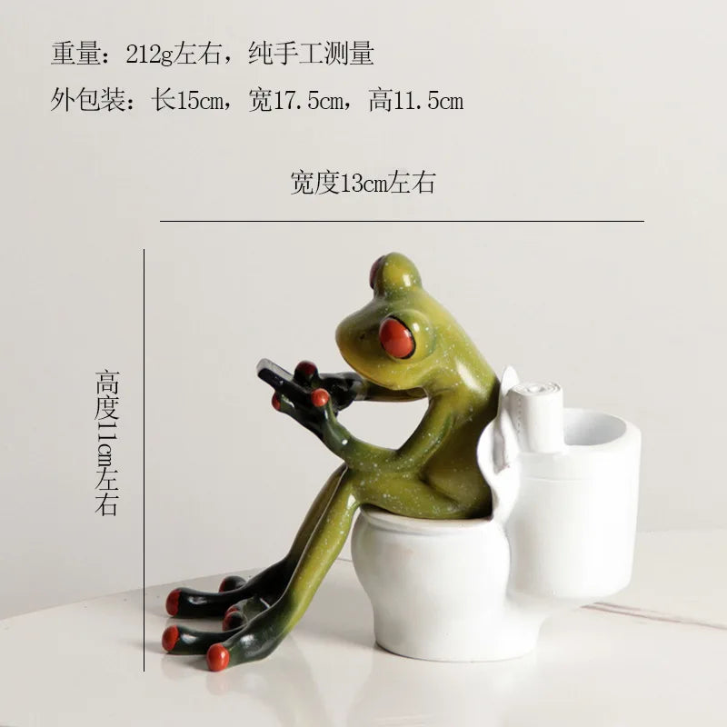Resin Yoga Frog Figurine – Fun Desktop & Garden Decor Decorative Figurine Babs 1Pc