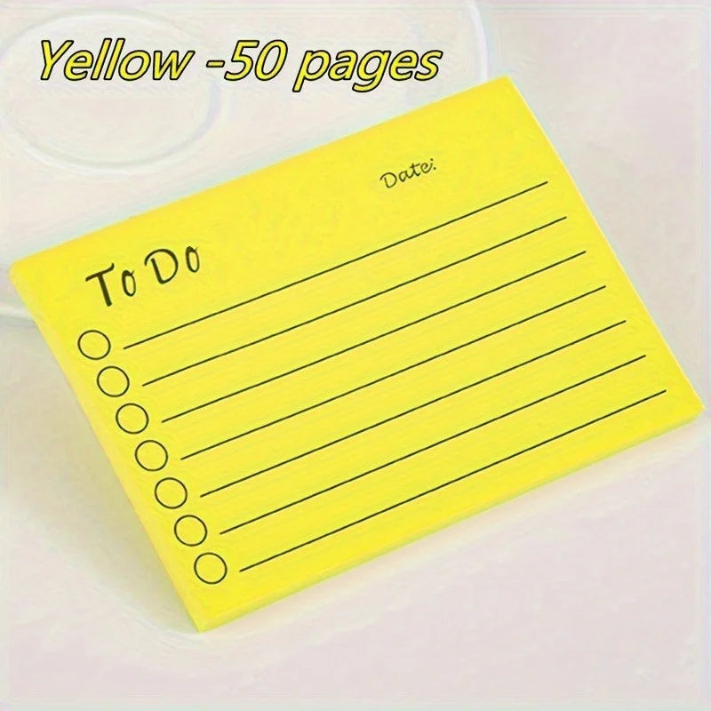 Fluorescent Sticky Notes Multi-Color Self-Adhesive Memo Notepad Sticky Notes Memo Pad Babs Yellow