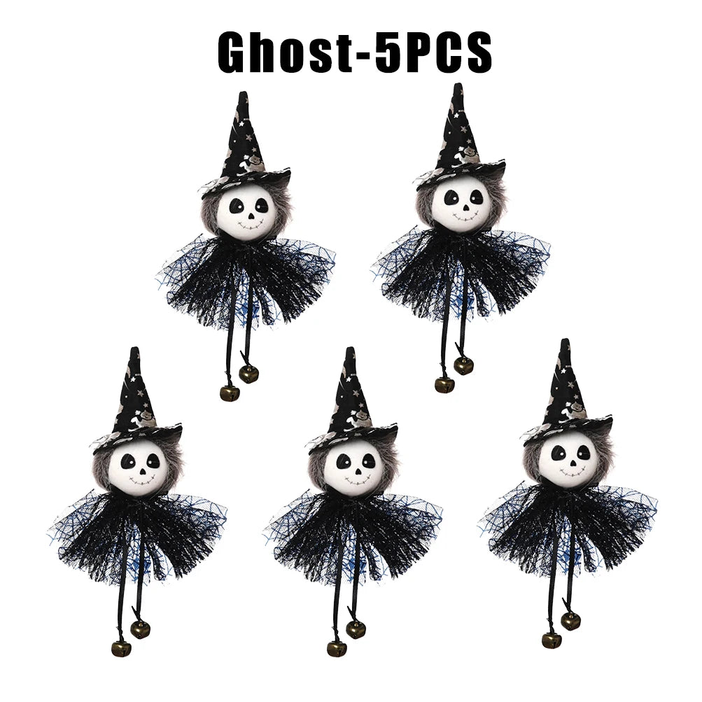 Halloween Witch Hanging Pendant – Wicker Pumpkin Ghost Decor Halloween Hanging Pendant Babs Ghost 5PCS