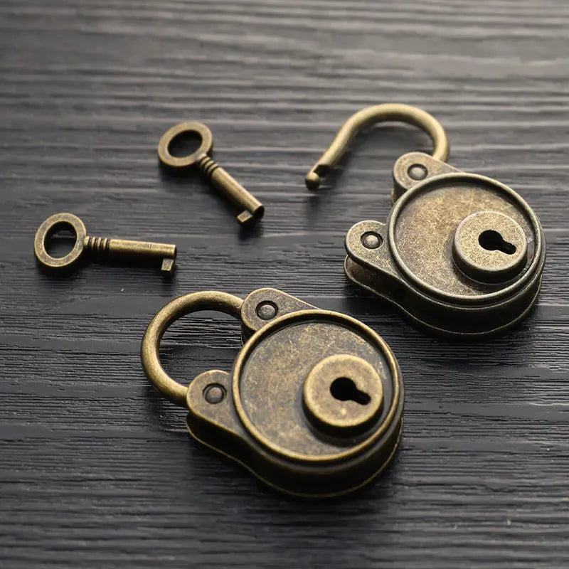 Vintage Antique Bronze Padlock with Key – Notebook & Luggage Decorative Padlock Babs Default Title