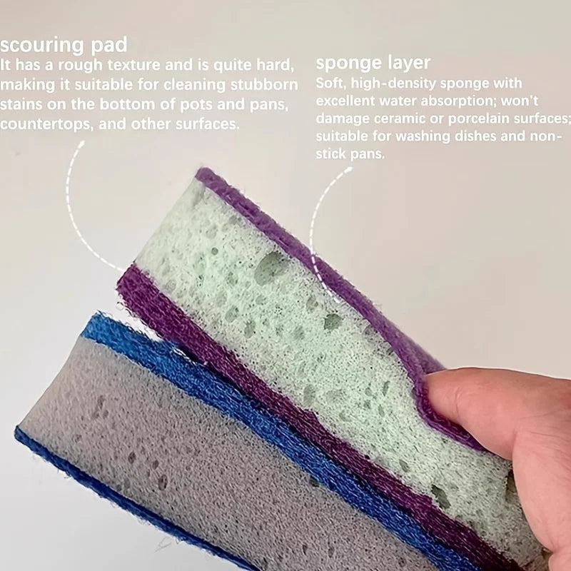3-Pack Dishwashing Sponge & Pot Brush Kitchen Cleaning Set Kitchen Cleaning Sponge Babs