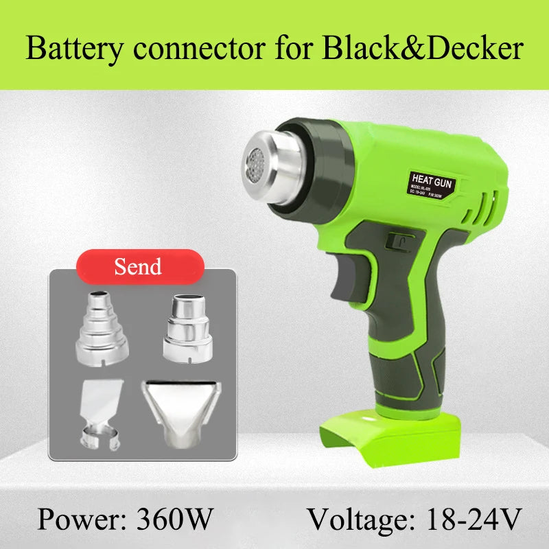 Cordless 18V Heat Gun 360W with 4 Nozzles – DIY & Craft Tool Cordless Heat Gun Babs For Black Decker