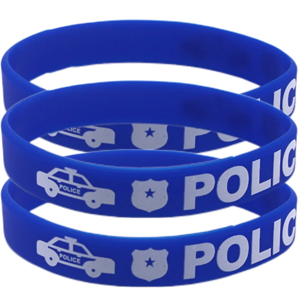 Police Party Silicone Wristbands | 5-50 Pack Favor Bracelets Party Favor Wristbands Babs