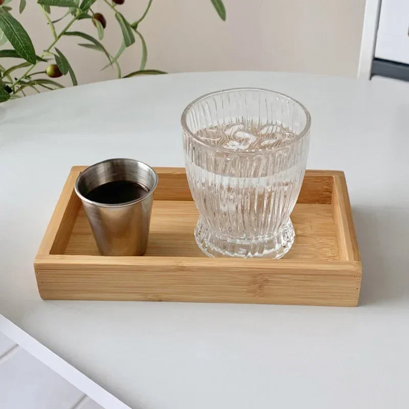 Bamboo Wood Serving Tray – Rectangular Tea & Food Tray Wooden Serving Tray Babs
