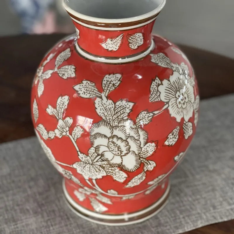 Modern Luxury Ceramic Vase – Elegant Home Table Decoration Decorative Ceramic Vase Babs Red