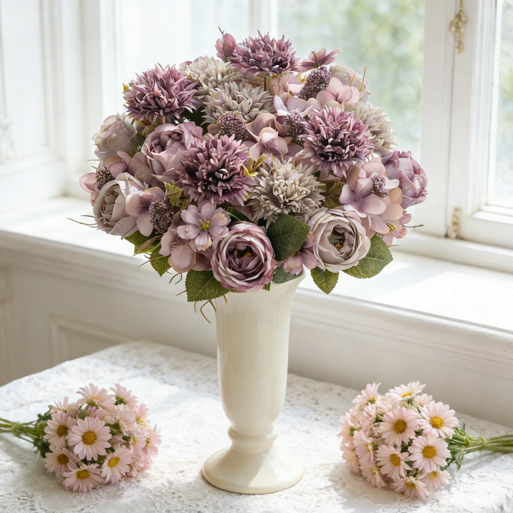 Artificial Silk Rose & Peony Bouquet – Wedding & Home Decor Artificial Flower Bouquet Babs