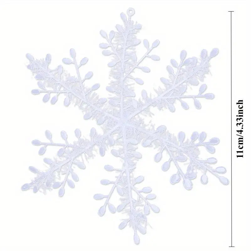 30pcs White Christmas Snowflake Tree Decorations Set Christmas Ornament Set Babs