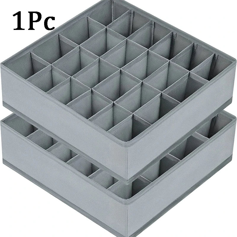 24-Cell Collapsible Sock & Underwear Drawer Organizer Drawer Organizer Babs 1Pc grey