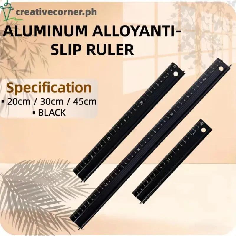 Non-Slip Aluminium Alloy Safety Cutting Ruler 20/30/45cm Metal Cutting Ruler Babs