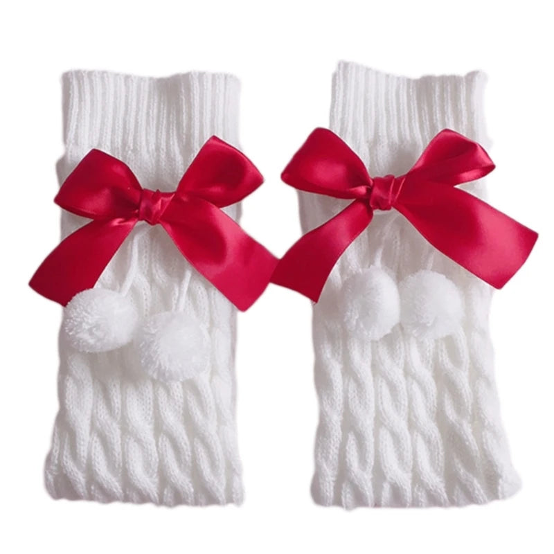 Japanese Preppy Cable Knit Leg Warmers – Bow & Plush Ball Knit Leg Warmers Babs