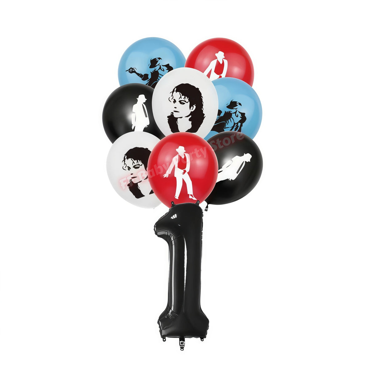MJ Pop King Birthday Party Decorations – Balloon, Banner & Topper Party Decoration Set Babs 17pcs Number-1