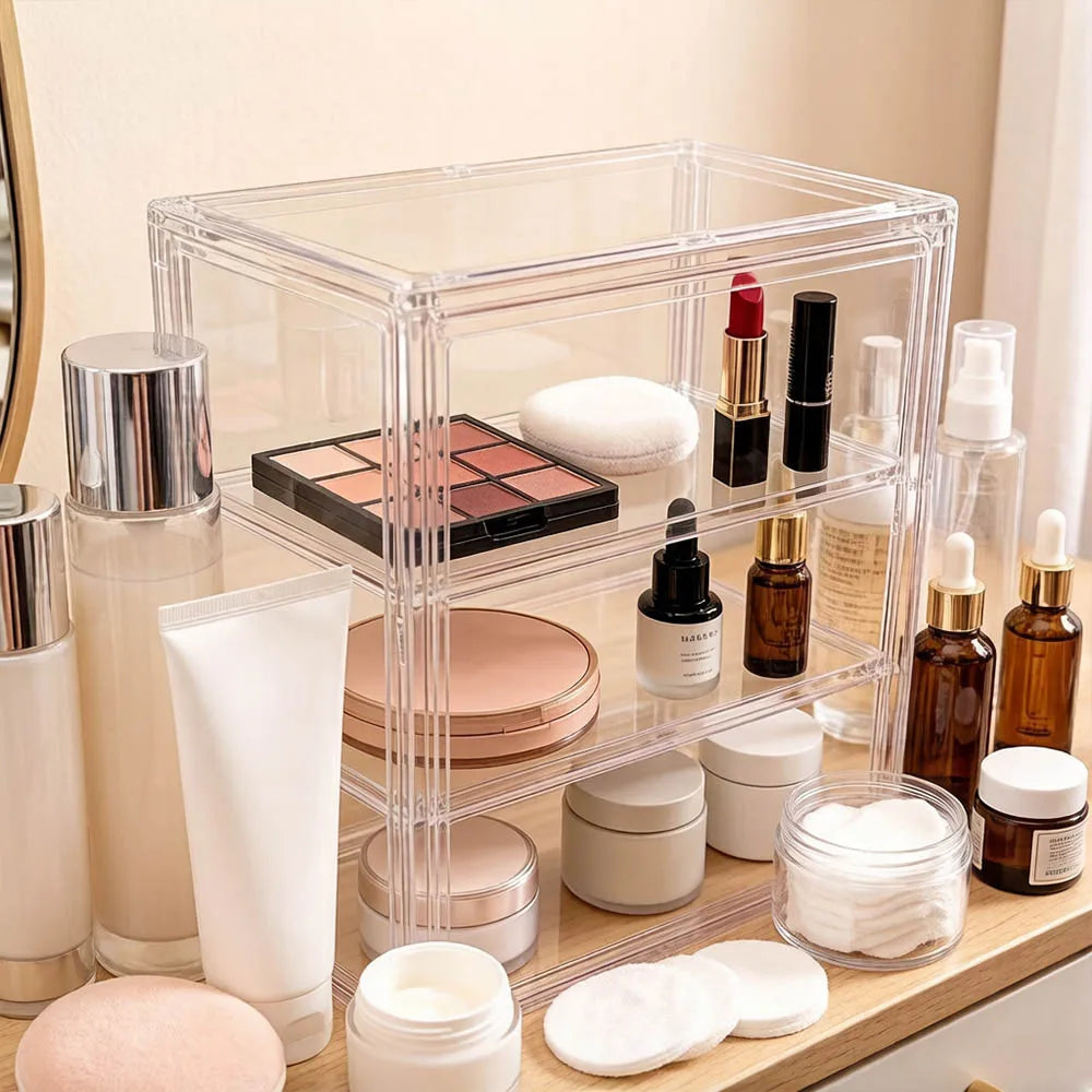 Clear Stackable Storage Box Magnetic Lid – Display Organizer Display Storage Box Babs