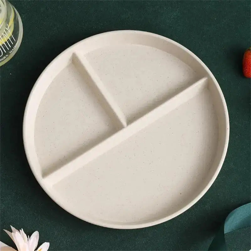 Wheat Straw 3-Compartment Divided Plate | Microwave Safe Divided Dinner Plate Babs