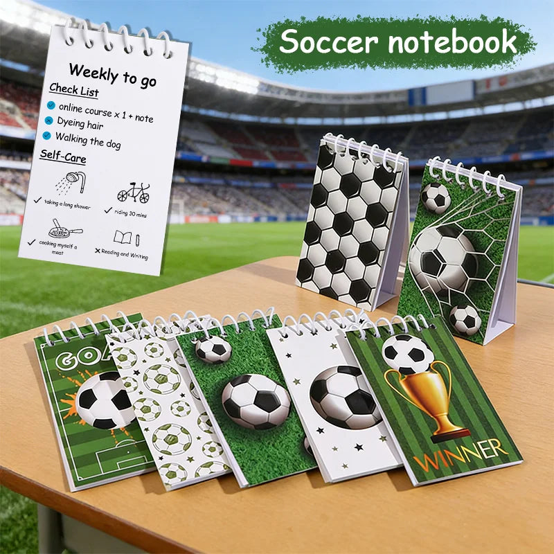 10Pcs Mini Soccer Spiral Notebooks – Kids Party Favors Pocket Notebooks Babs