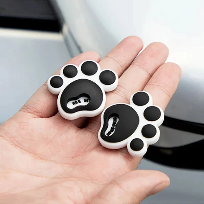 4PCS Bear Paw Car Door Anti-Collision Silicone Strips Car Door Guard Babs