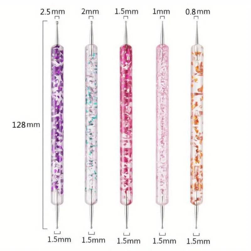 5-Piece Double-Ended Nail Art Dotting Pen Set | Manicure Tools Nail Art Dotting Pen Babs
