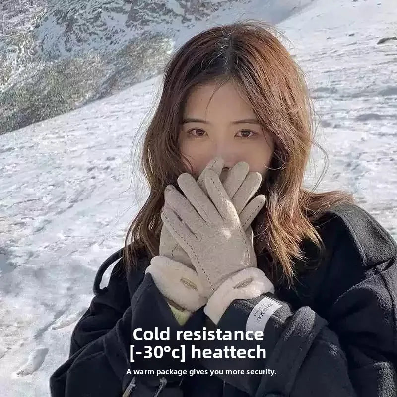 Women's Winter Thermal Touchscreen Gloves – Cashmere Lined Thermal Cycling Gloves Babs