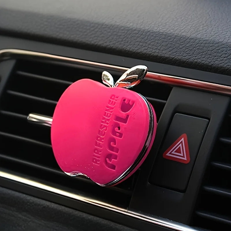 Apple-Shaped Car Air Freshener Vent Clip – Floral Fragrance Car Air Freshener Babs 1pc rose red Fragrance random
