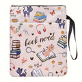 Book Nerd Fabric Book Sleeve with Zipper – Cat & Books Print Fabric Book Sleeve Babs Storage bag