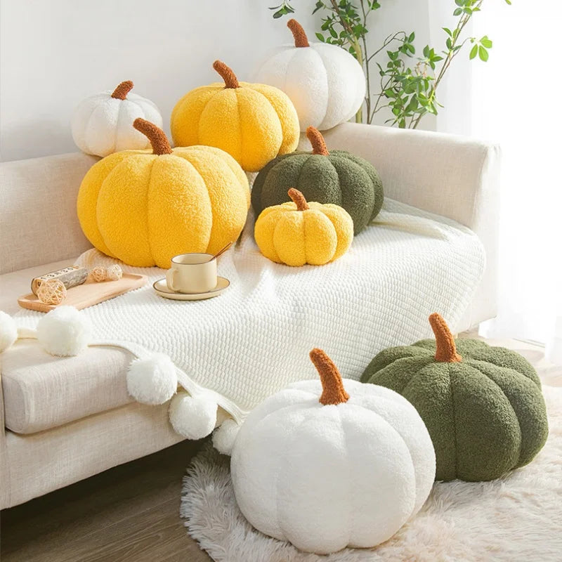 3D Plush Pumpkin Pillow – Fall Halloween Thanksgiving Cushion Plush Throw Pillow Babs