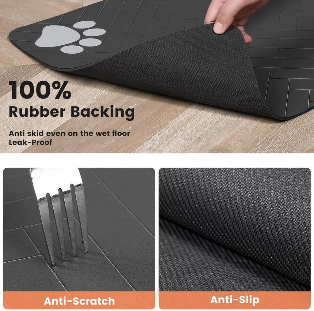 Absorbent Pet Feeding Mat – Non-Slip Waterproof Food Bowl Mat Pet Feeding Mat Babs