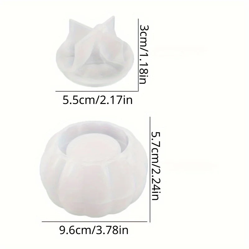 Pumpkin Jar Silicone Resin Molds with Lid – 2pcs Halloween Silicone Craft Mold Babs 2pcs