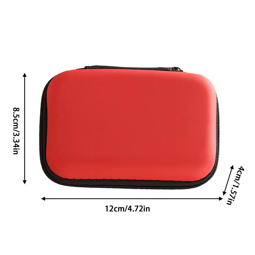 Portable Travel Cable Organizer Bag – EVA Zipper Case Travel Organizer Bag Babs Red