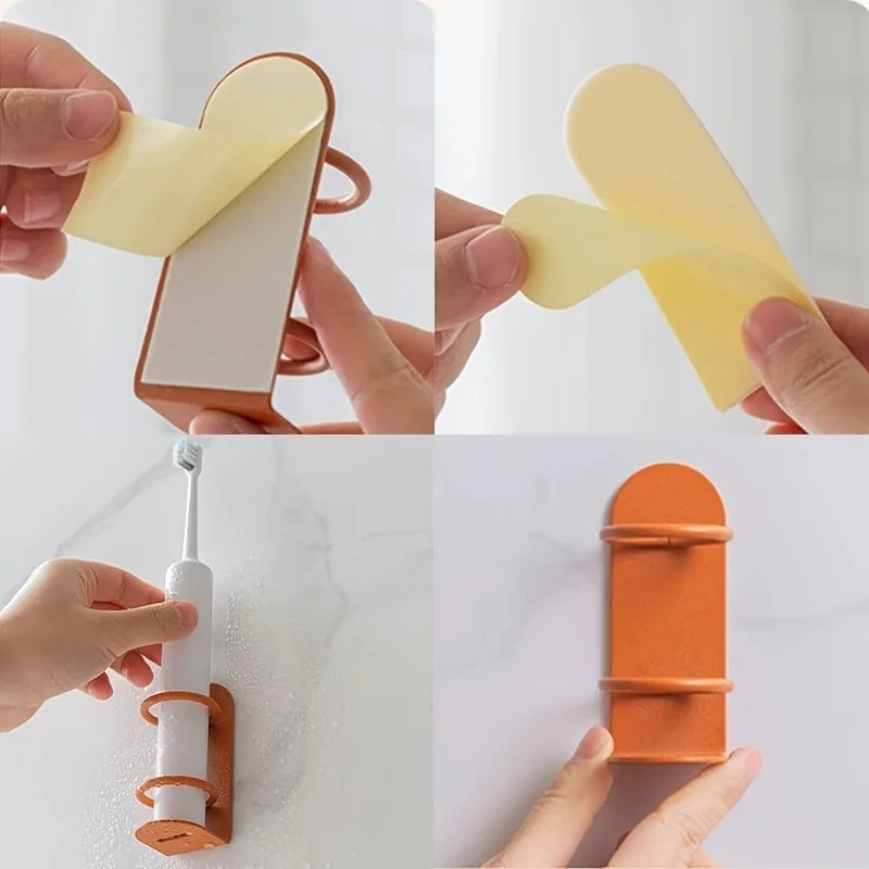 Wall Mounted Electric Toothbrush Holder – Self-Adhesive Metal Toothbrush Wall Holder Babs