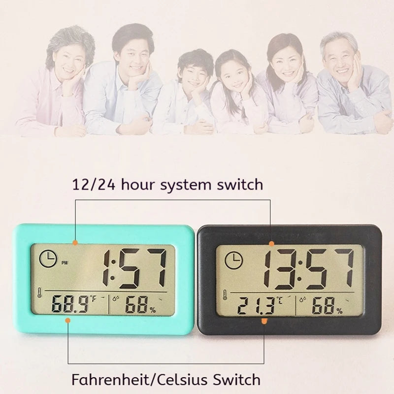 Mini Digital Clock Thermometer Hygrometer LCD 12/24H – NZ005 Digital Thermometer Clock Babs