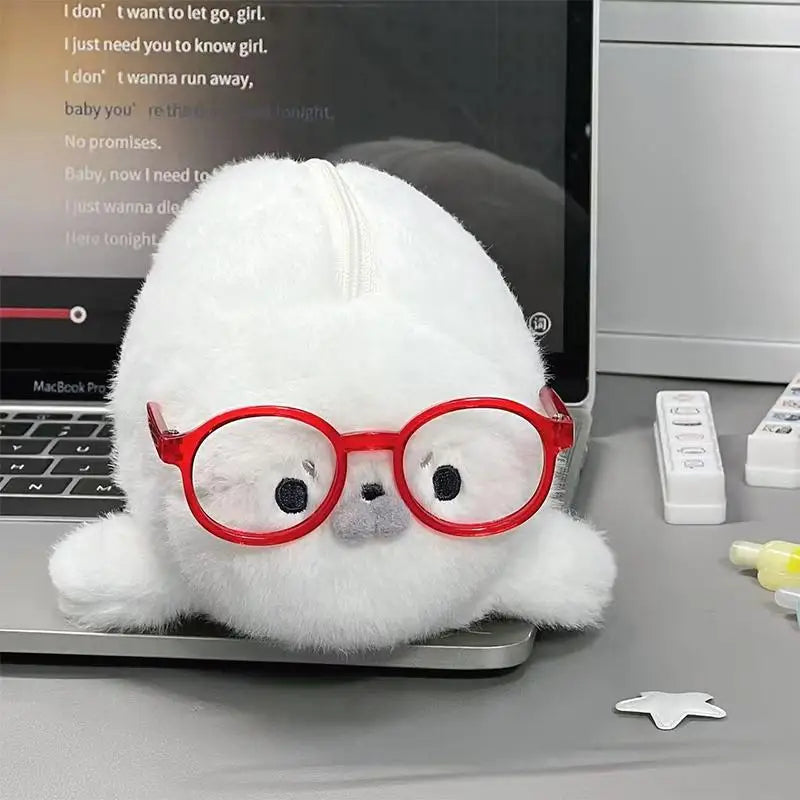 Cute Seal Plush Pencil Case – Large Capacity Stationery Bag Plush Pencil Case Babs