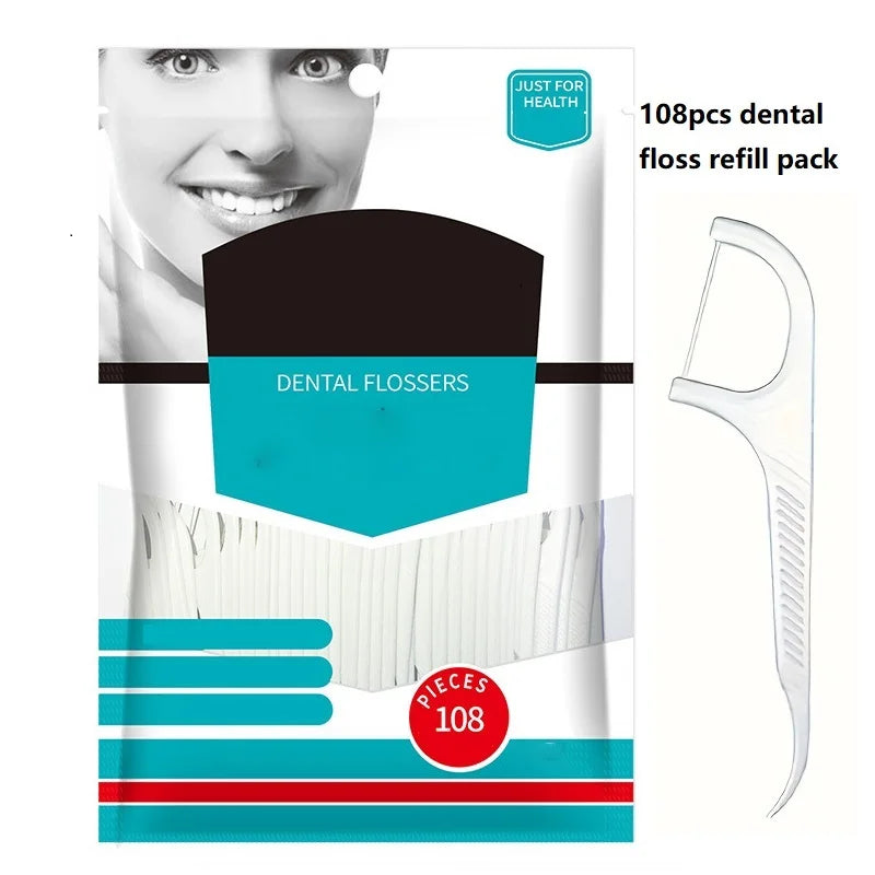 Portable Mini Automatic Dental Floss Dispenser Box – 10 Sticks Dental Floss Dispenser Babs White-108 pieces