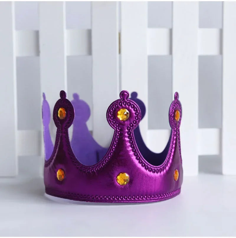 Kids Royal Crown Tiara – Gold & Silver Birthday Party Hat Kids Crown Headband Babs purple
