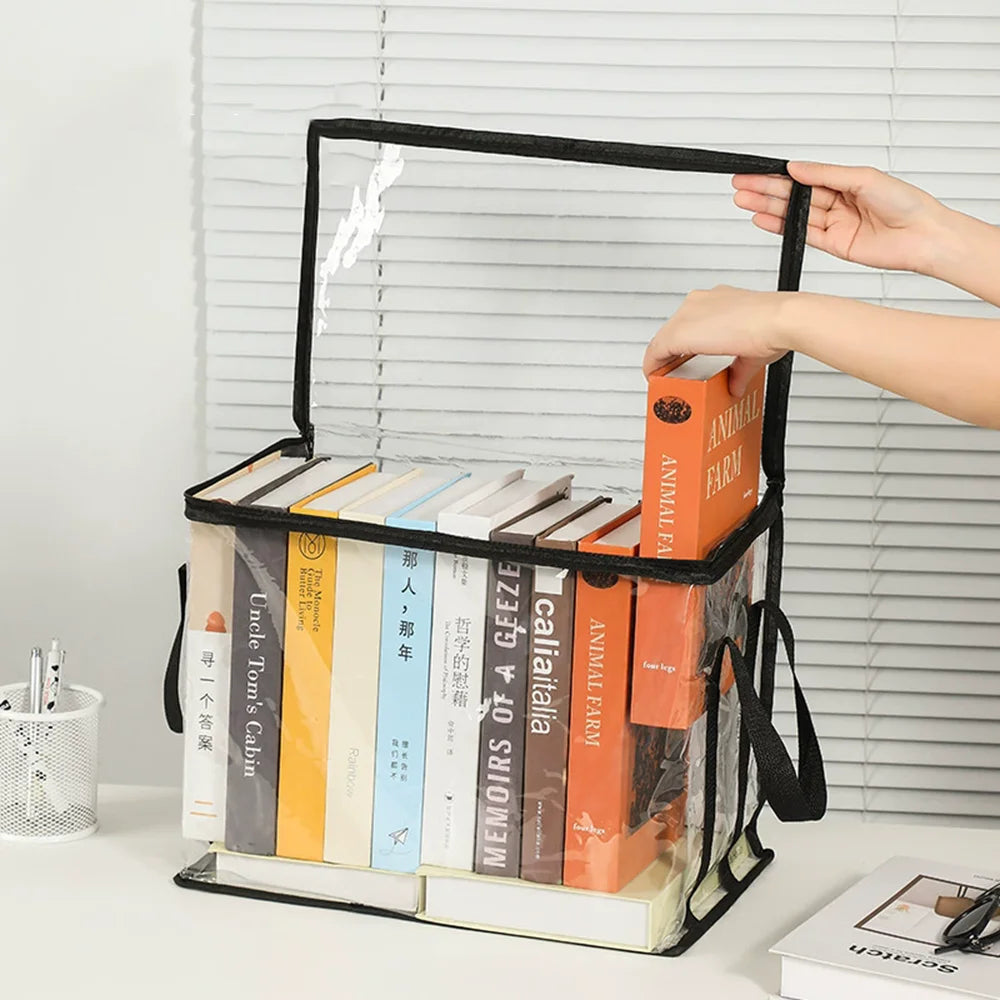 Foldable Transparent Book Storage Bag – Large Capacity Organizer Book Storage Organizer Babs