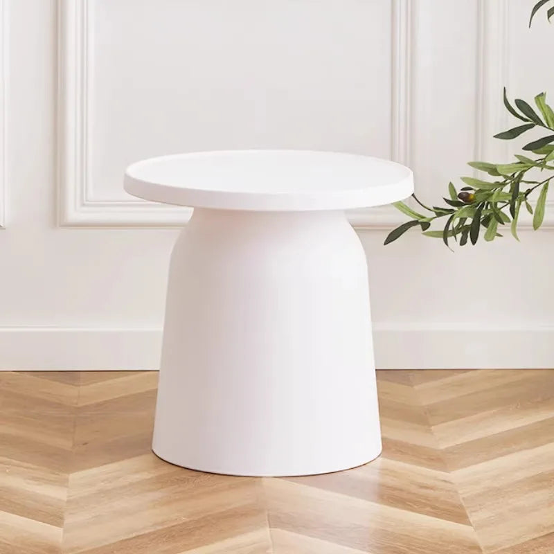 Nordic Round Coffee Table with Storage | Modern Living Room Round Coffee Table Babs White-Small