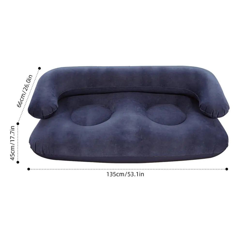 Portable Inflatable 2-Seat Sofa Chair with Armrests for Camping Inflatable Camping Sofa Babs 1pcs
