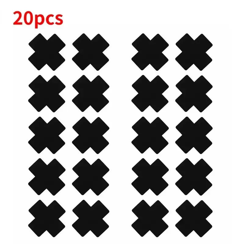 20-Pack Black Satin Cross Nipple Covers – Self-Adhesive Pasties Breast Pasties Babs