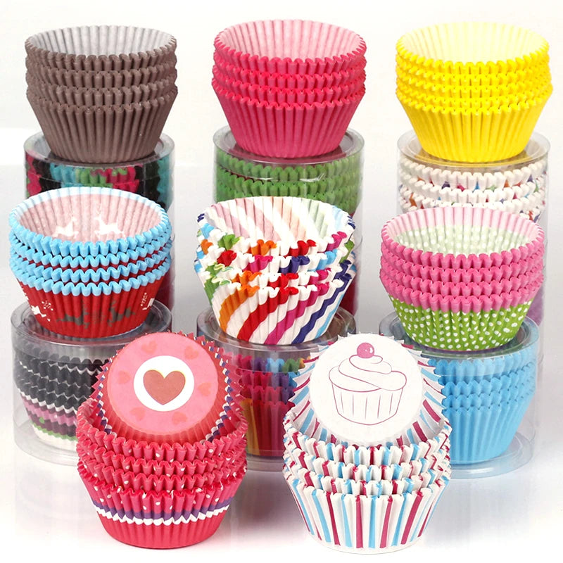 100 Pcs Multicolor Cupcake Liners – Greaseproof Muffin Paper Cups Cupcake Liners Babs