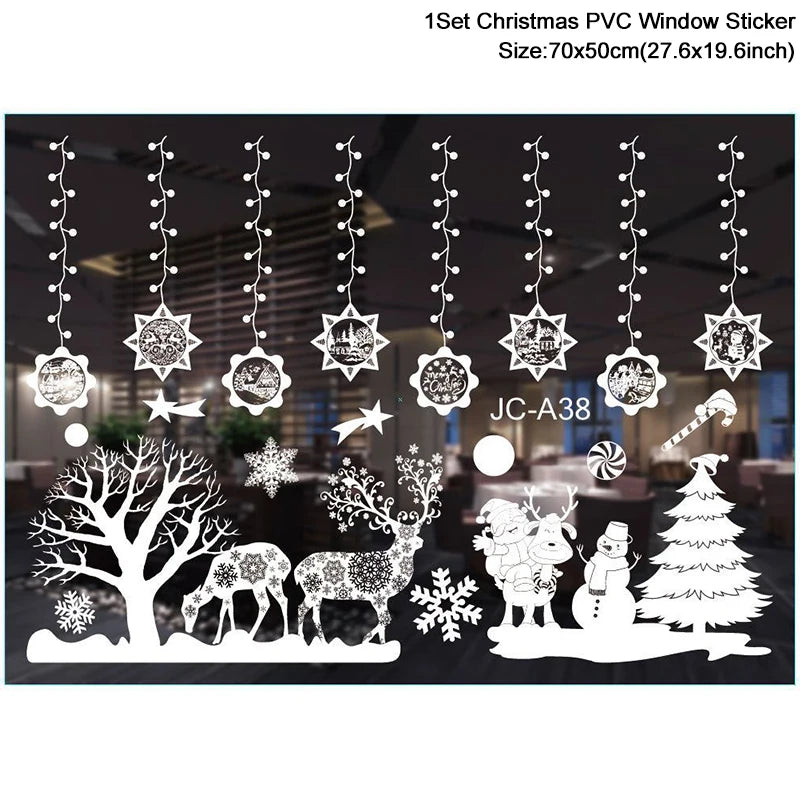 Christmas Window Stickers – Santa & Snowflake DIY Wall Decals