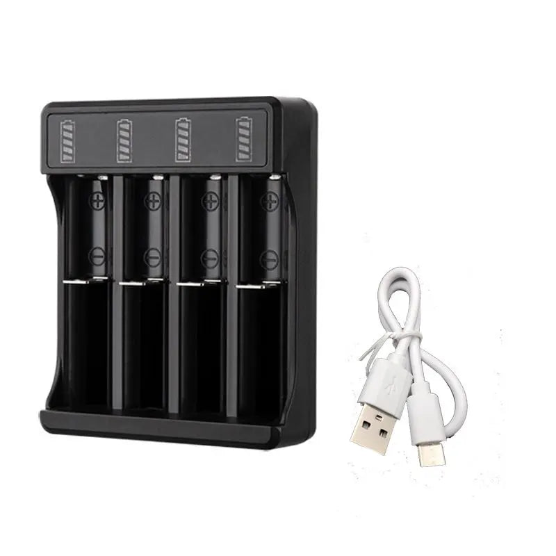 Universal 3.7V Smart Lithium Battery Charger – 18650 & 14500 Battery Charger Babs 4 Port