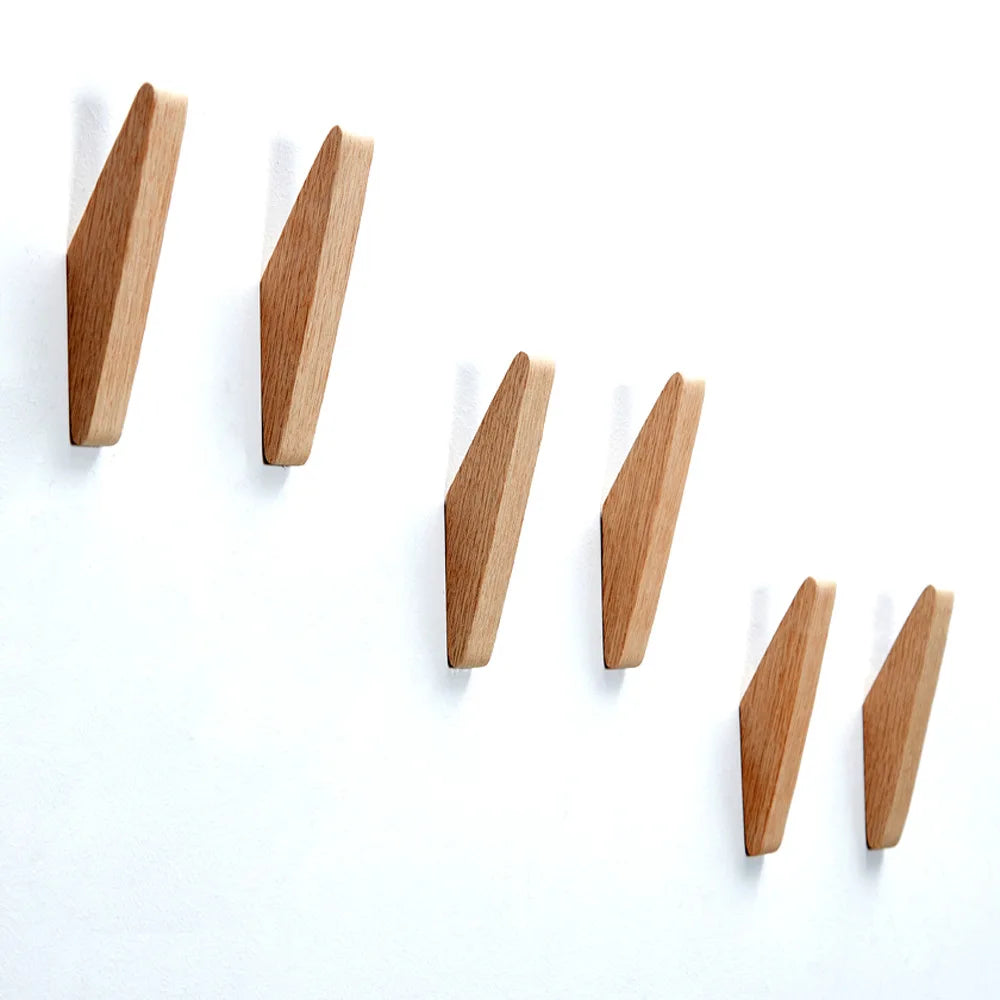 Natural Wood Wall Hook – Coat, Key & Hat Rack (1–4 Pcs) Wall Mounted Hook Babs