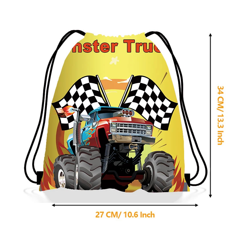 Non-Woven Drawstring Party Gift Bags for Boys & Girls Party Favor Bag Babs Monster TruckC 27x34cm