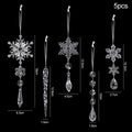 Acrylic Snowflake Christmas Ornaments – 5/10Pcs Ice Pendants Christmas Tree Ornaments Babs 5pcs