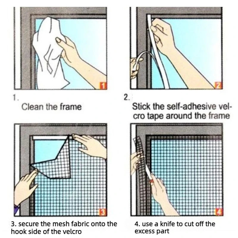 DIY Self-Adhesive Window Screen Anti-Insect Mesh Net 1.5×2M Window Screen Mesh Babs
