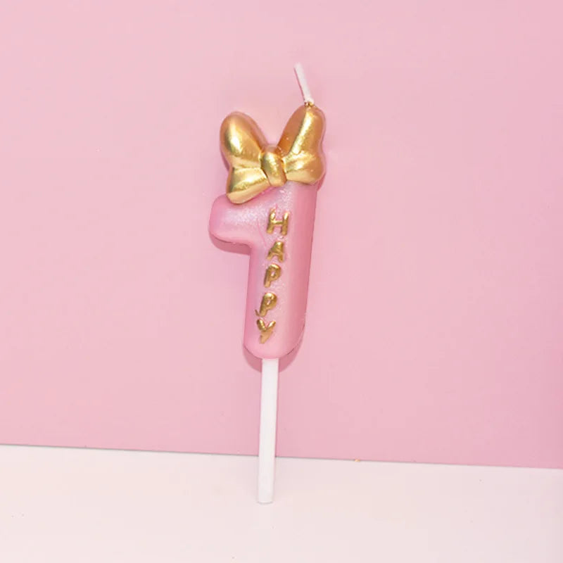 Pink Number Cake Topper Candles 0–9 | Girls Birthday Party Birthday Cake Candles Babs 1