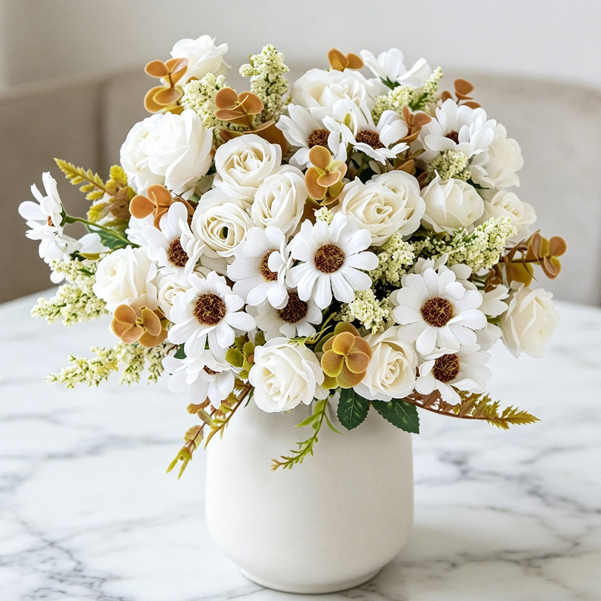 Silk Rose Artificial Flower Bouquet – Wedding & Home Décor Artificial Flower Bouquet Babs