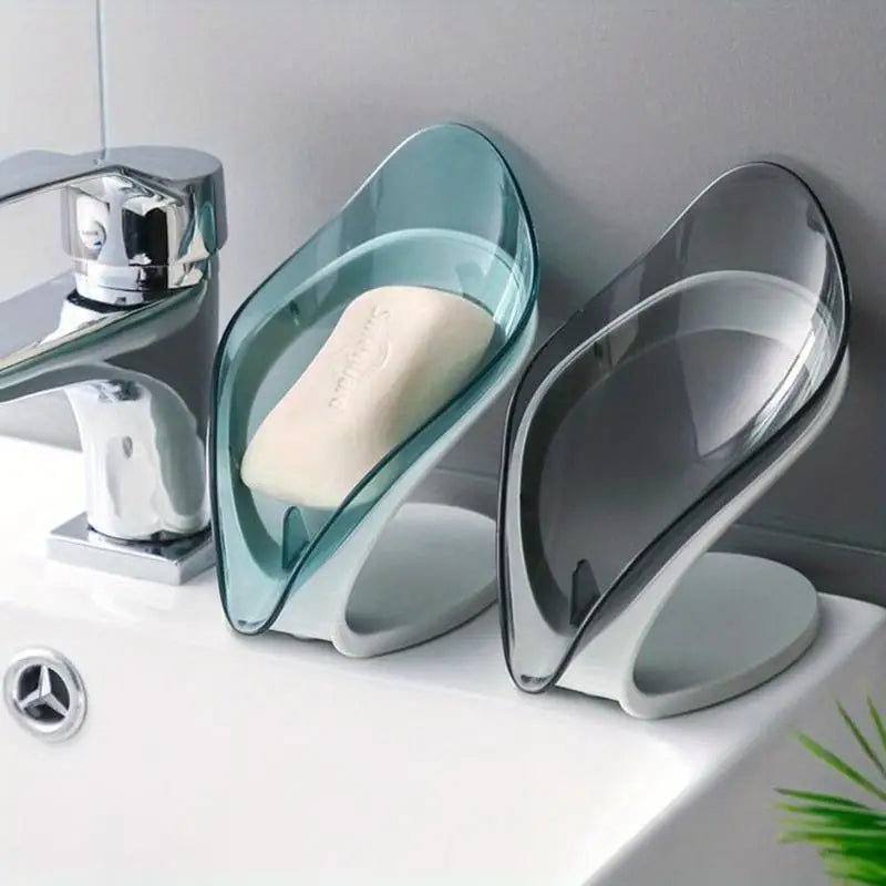 Leaf Shape Soap Dish with Drainage | Bathroom Soap Holder Tray Soap Dish Holder Babs